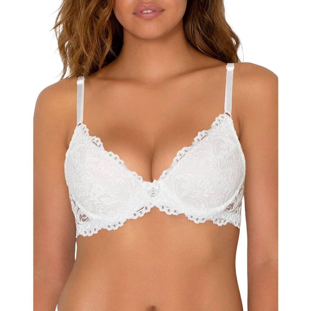 Smart & Sexy Women's White Padded Lacy Bra NEW